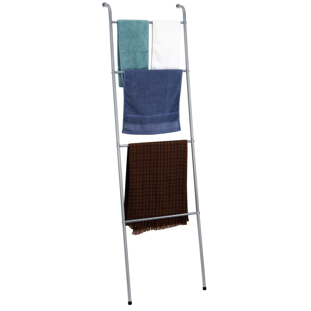 4 Tier Wall Leaning Blanket Ladder Towel Drying Quilt Holder Rack for Bathroom